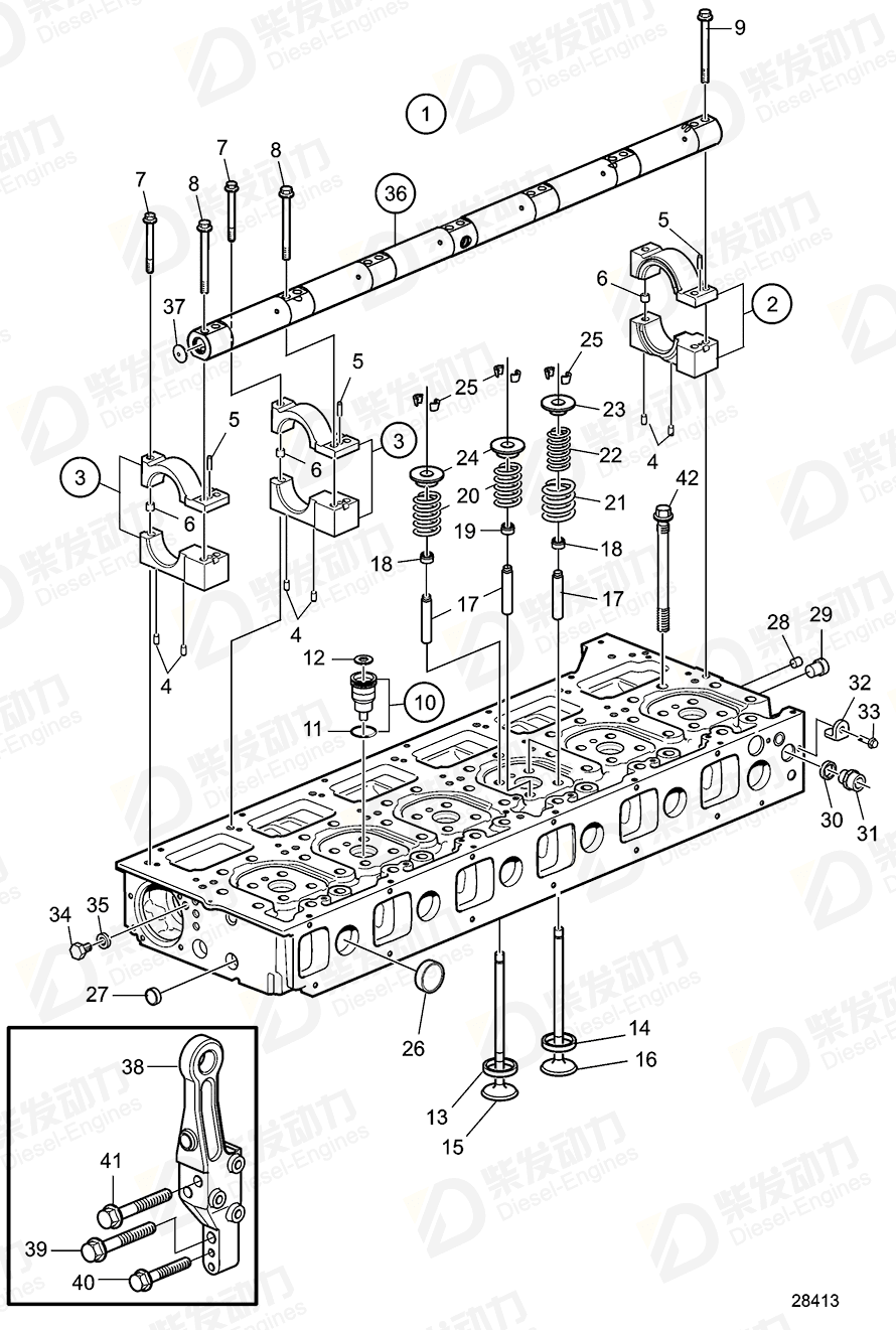 VOLVO Cylinder Head 3801394 Drawing